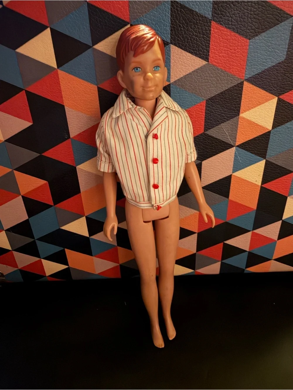 Vintage 1960s Barbie Skipper's Friend Ricky Mattel Doll Skateboard Shirt Robe